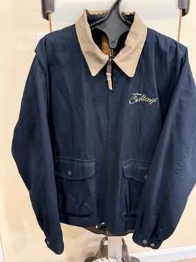 Gear For Sports Navy Bomber Jacket with Tan Collar
